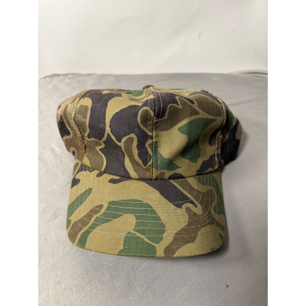 Vintage Youngan Camo Trucker Hat Mens Mesh Snapback Woodland Camouflage Cap